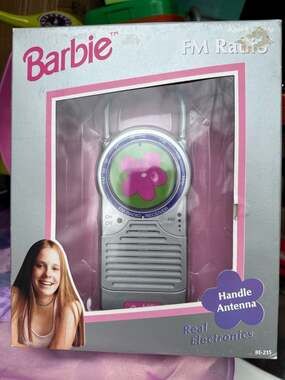 Barbie FM Radio Receiver BE-215 with Handle Antenna Vintage 1990s